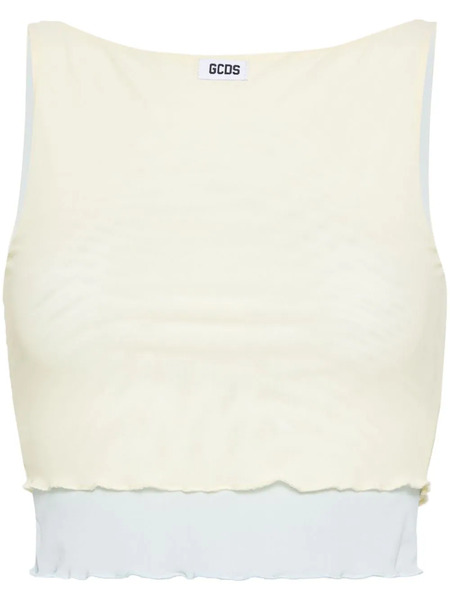  Gcds Logo-patch Layered Mesh Top - Yellow 