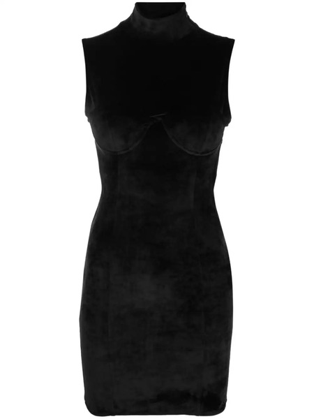  Gcds Logo-plaque High-neck Minidress - Black 