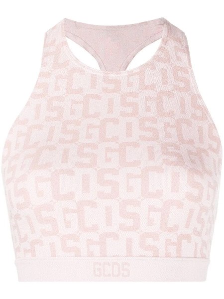  Gcds Logo-print Cropped Top - Pink 