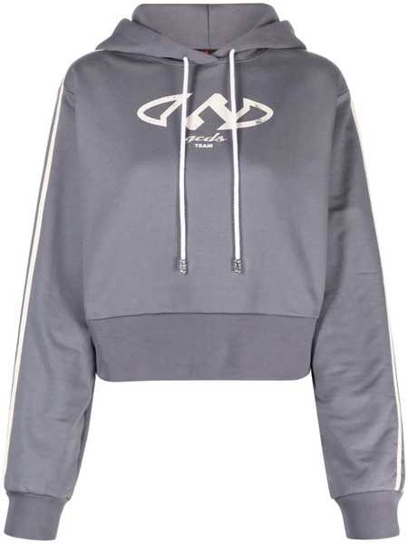  Gcds Logo-print Drawstring Hoodie - Grey 