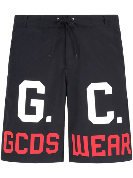  Gcds Logo-print Drawstring Swim Shorts - Black 