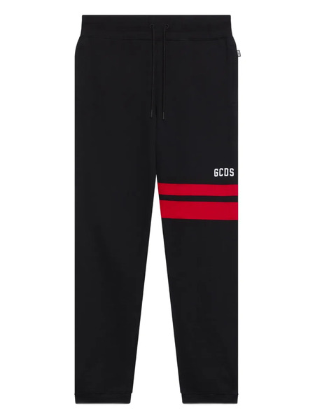  Gcds Logo-print Stripe-detail Pants - Black 