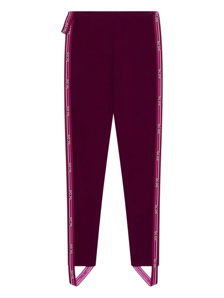  Gcds Logo-tape Piquet Leggings - Pink 