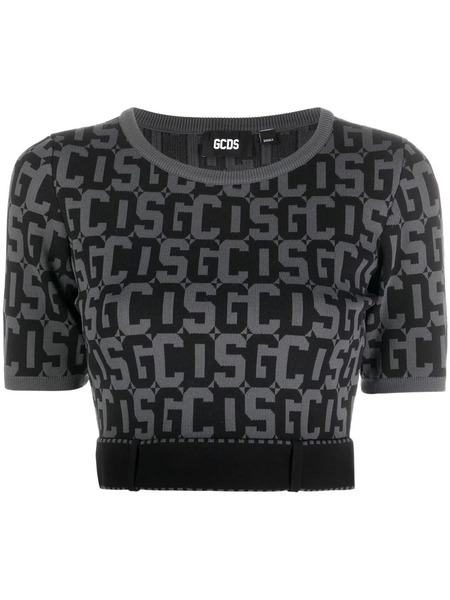 Gcds Matilda Monogram Cropped Top - Black 
