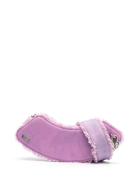  Gcds Medium Comma Denim Shoulder Bag - Pink 