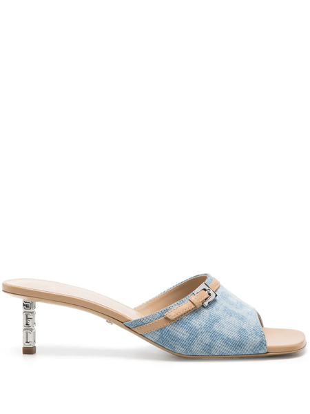  Gcds Monogram-pattern Leather Sandals - Blue 