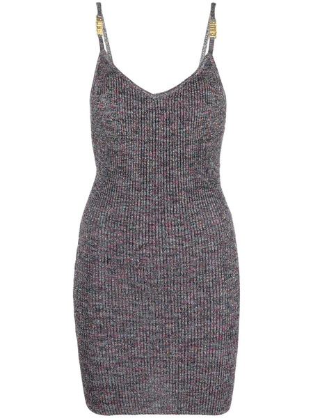  Gcds Open-back Mini Knitted Dress - Grey 