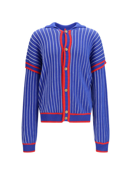  Gcds Pinstriped Cardigan - Blue 