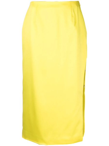  Gcds Satin-finish High-waisted Skirt - Yellow 