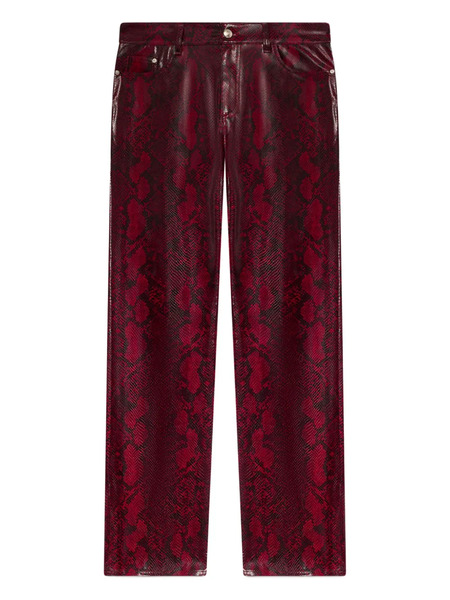  Gcds Split Hem Snakeskin Trousers - Red 