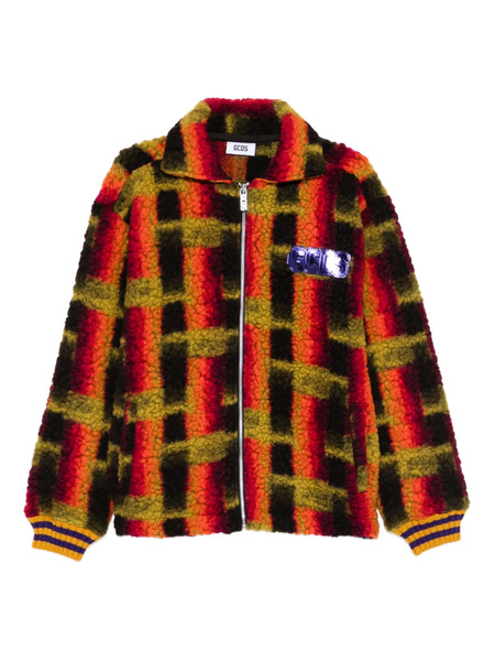  Gcds Textured Zip-up Jacket - Brown 