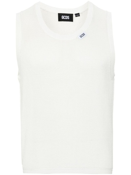  Gcds Waffle-knit Sleeveless Jumper - Neutrals 