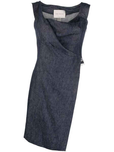  Gemy Maalouf Asymmetric Gathered Sleeveless Top - Blue 