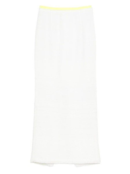  Gemy Maalouf Frayed-edges Midi Skirt - White 
