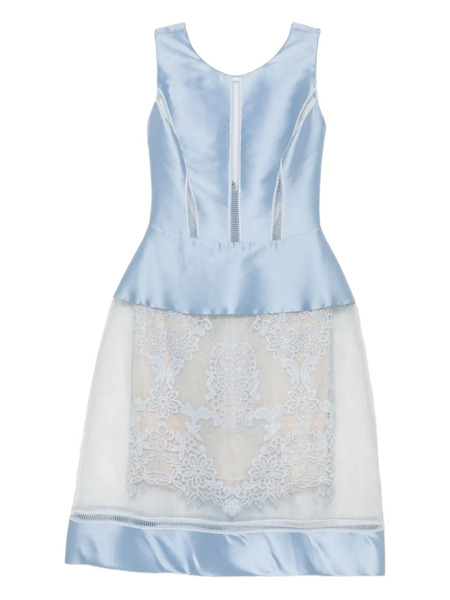  Gemy Maalouf Lace-insert Satin Mini Dress - Blue 