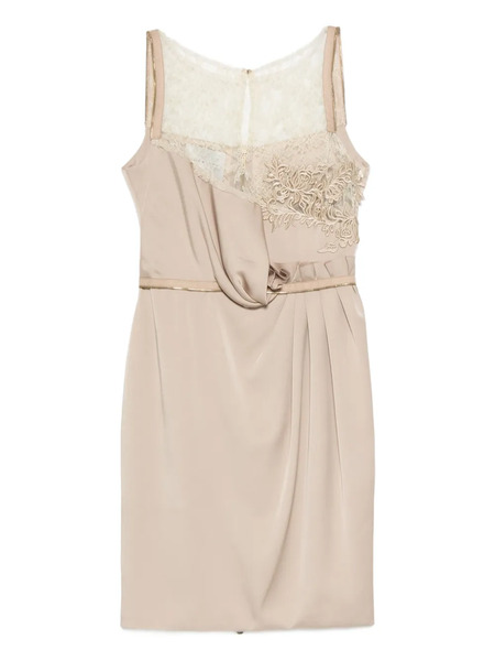  Gemy Maalouf Lace-panelled Draped Dress - Neutrals 