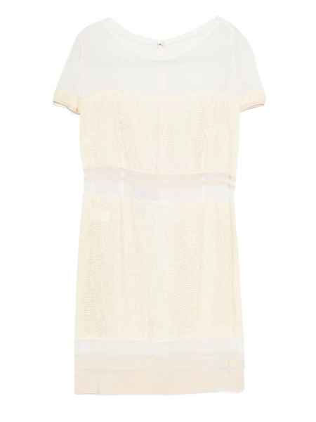  Gemy Maalouf Mesh-panel Mini Dress - Neutrals 
