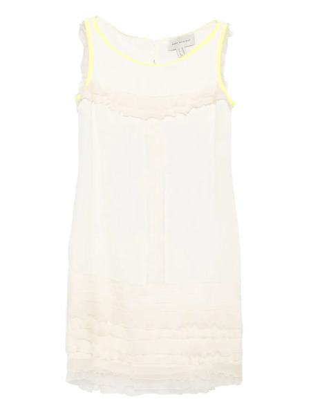  Gemy Maalouf Ruffled Trim Sleeveless Mini Dress - Neutrals 
