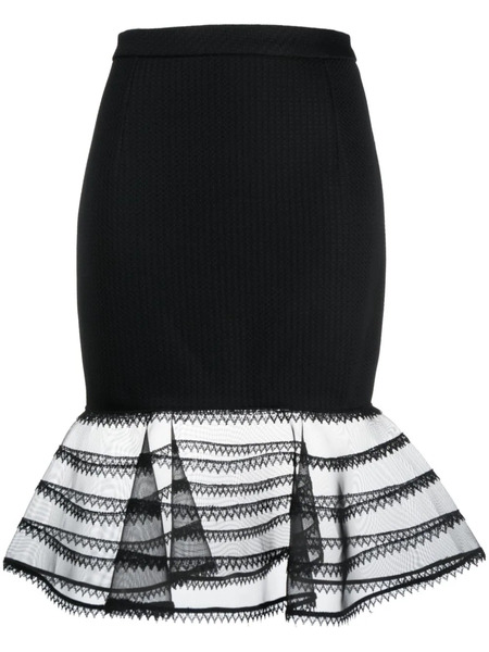  Gemy Maalouf Sheer-hem Jacquard Miniskirt - Black 
