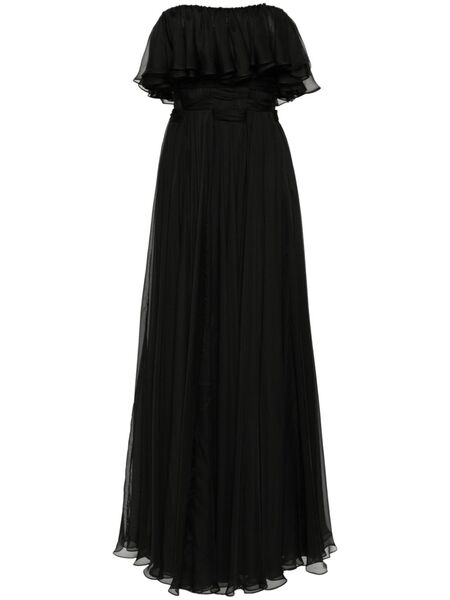  Gemy Maalouf Strapless Ruffled Gown - Black 