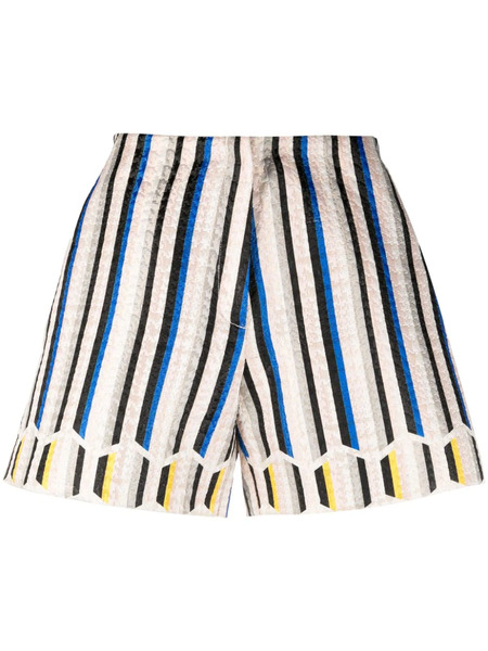  Gemy Maalouf Striped Jacquard Shorts - Black 