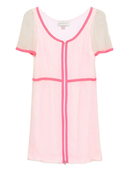  Gemy Maalouf Zip-front Mesh-paneled Mini Dress - Pink 
