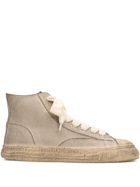  General Scale. Roy High-top Smudged Sole Sneakers - Grey 