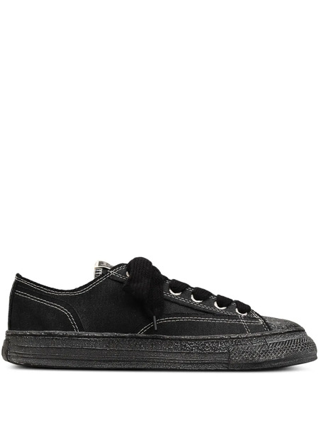  General Scale. Roy Past-sole Smudged Canvas Sneakers - Black 