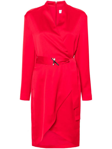  Genny Belted Wrap Midi Dress - Red 