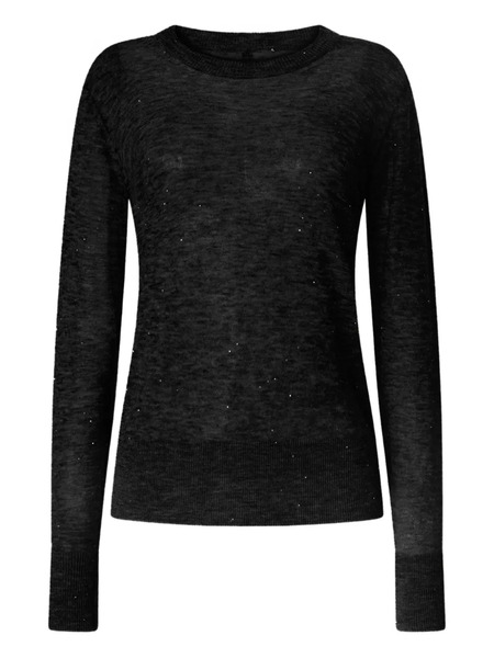  Genny Crew-neck Long-sleeve Sweater - Black 