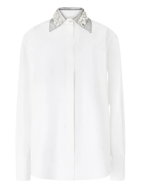  Genny Crystal Embellished-collar Shirt - White 
