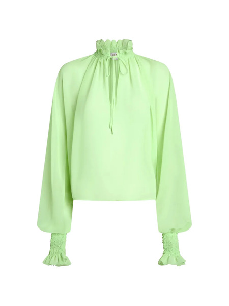  Genny Drawstring Fluid Blouse - Green 