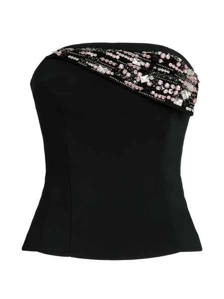  Genny Embellished Strapless Top - Black 