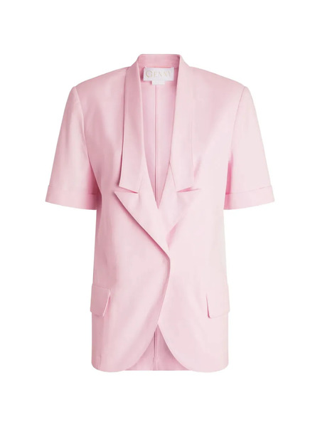  Genny Flap-pockets Short-sleeves Blazer - Pink 