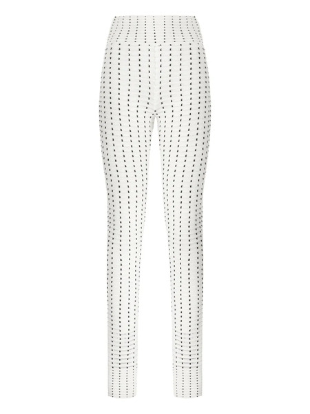  Genny Grid-pattern Leggings - White 