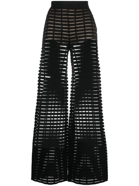  Genny High-waisted Sheer Trousers - Black 