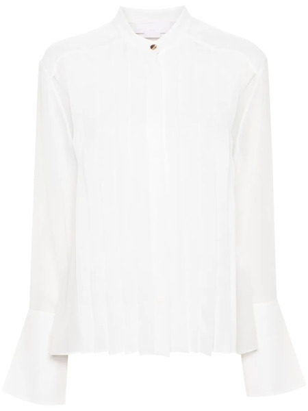  Genny Pleated Silk Shirt - White 