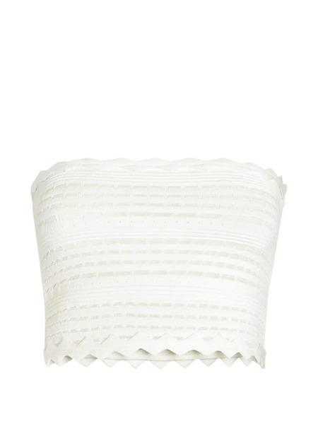  Genny Scalloped Knitted Bandeau Top - White 