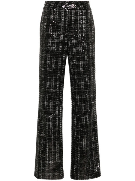  Genny Sequinned Plaid Trousers - Black 