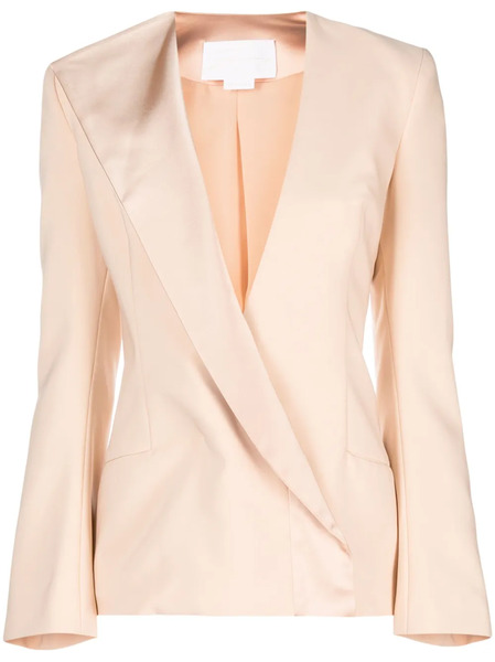  Genny Single-breasted Asymmetric-lapel Blazer - Neutrals 