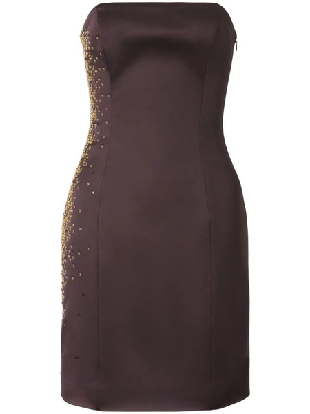  Genny Stud-embellished Mini Dress - Brown 