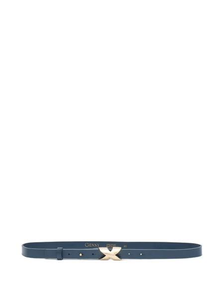  Genny Twisted Leather Belt - Black 