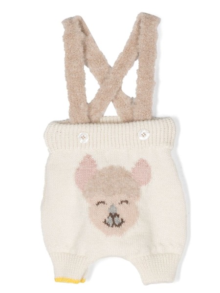  Gensami Kids Alpachino Patterned Intarsia-knit Dungarees - Neutrals 
