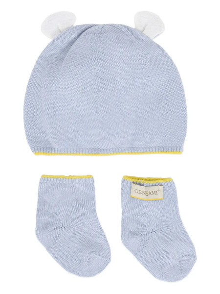  Gensami Kids Ear-flap Wool Hat Set - Blue 