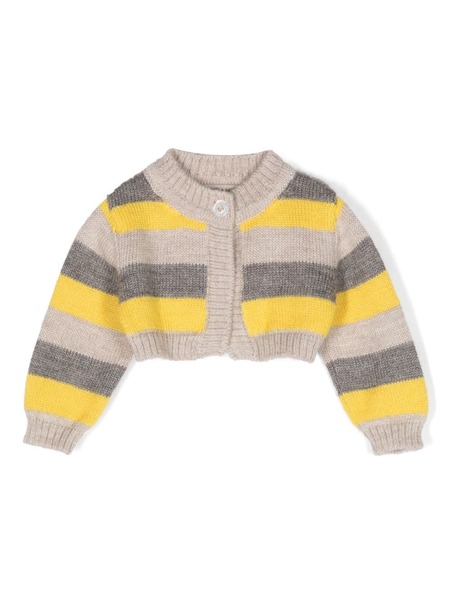  Gensami Kids Striped Button-up Cardigan - Grey 