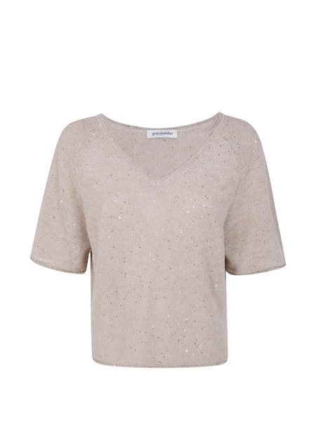  Gentry Portofino Sequin-embellished Knitted Top - Neutrals 