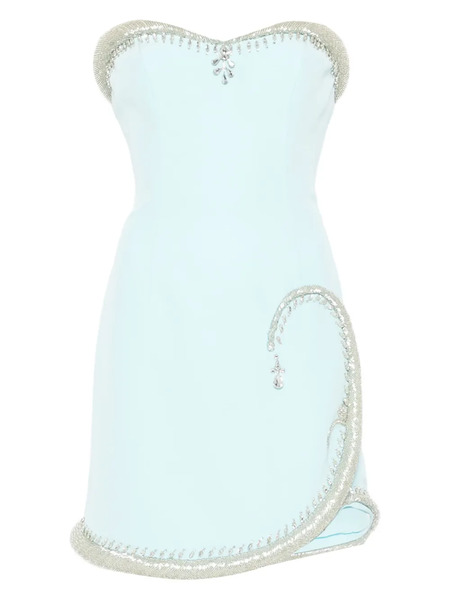  Georges Hobeika Embellished Strapless Dress - Blue 
