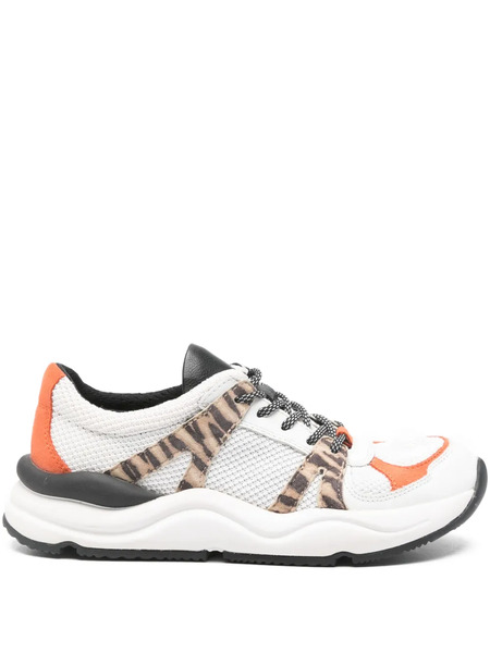  Geox Animal-print Panel Sneakers - White 
