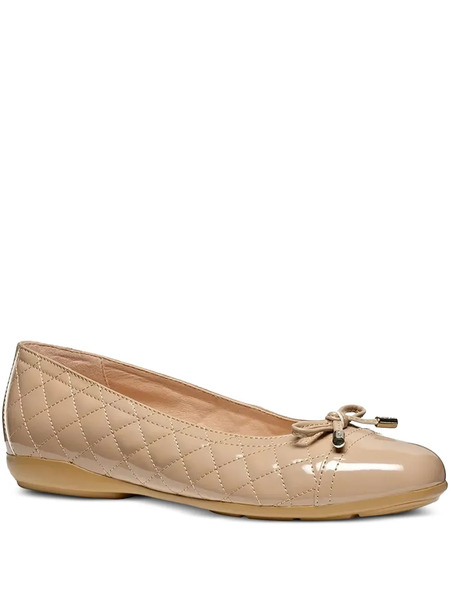  Geox Annytah B Quilted Bow Ballet Flats - Brown 