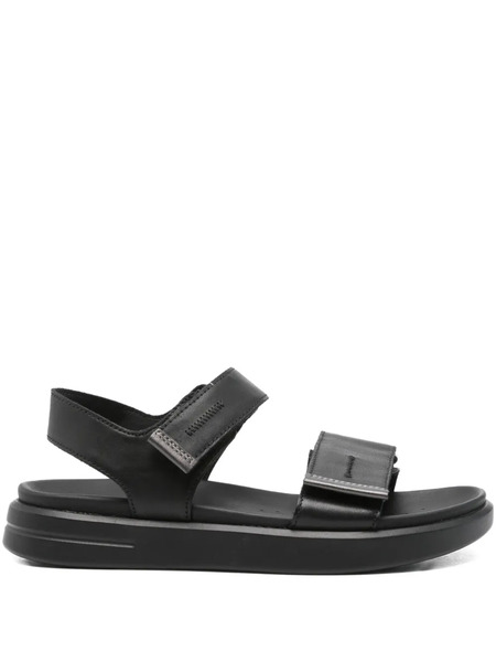  Geox D Xand 2s E Leather Double-strap Sandals - Black 